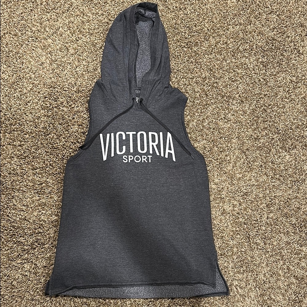 Victoria's Secret Gray Hooded Tank Top